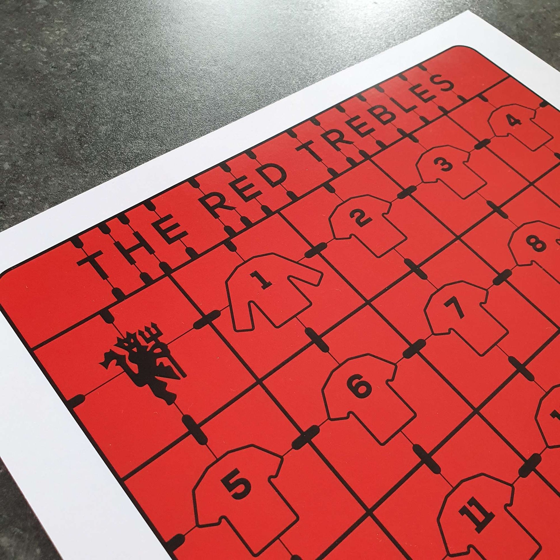 Manchester United 'The Red Trebles' 1998/1999 Print - Man of The Match Football