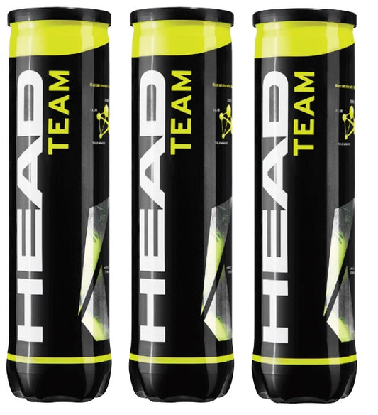 Head Team Tennis Balls Pack of 12 (3 Tubes of 4)