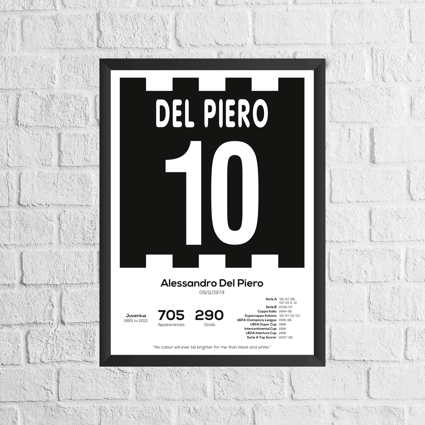Alessandro Del Piero Legend Stats Print