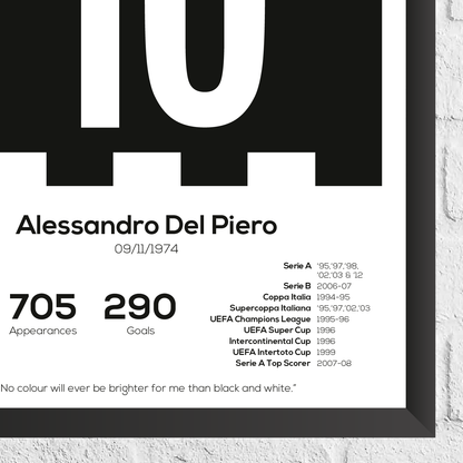 Alessandro Del Piero Legend Stats Print
