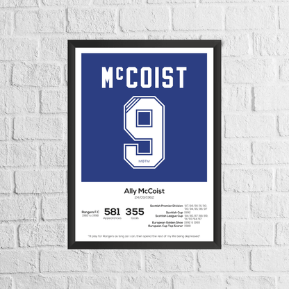 Ally McCoist Legend Stats Print