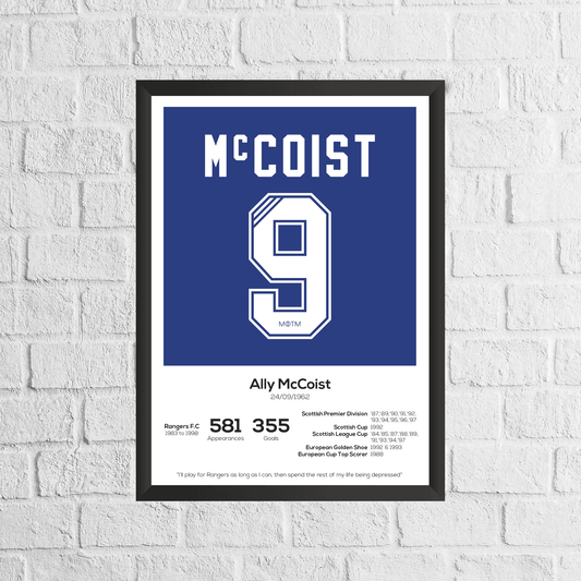 Ally McCoist Legend Stats Print
