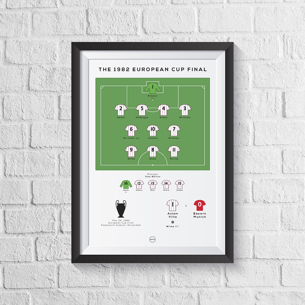 Aston Villa vs Bayern Munich 1982 European Cup Final Print - Man of The Match Football