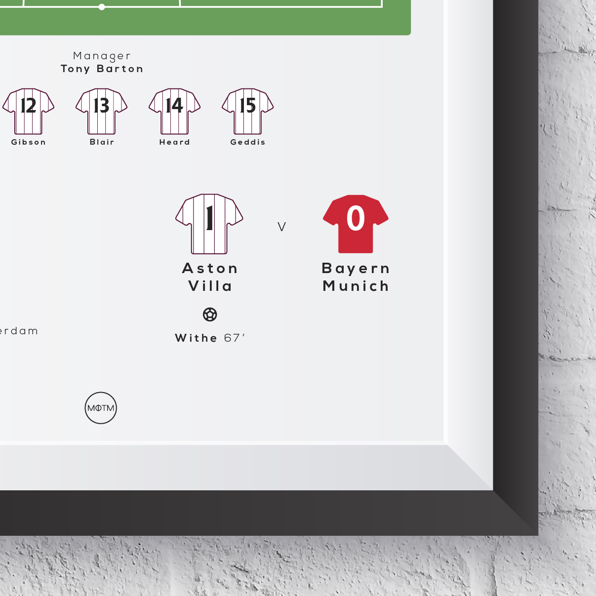 Aston Villa vs Bayern Munich 1982 European Cup Final Print - Man of The Match Football