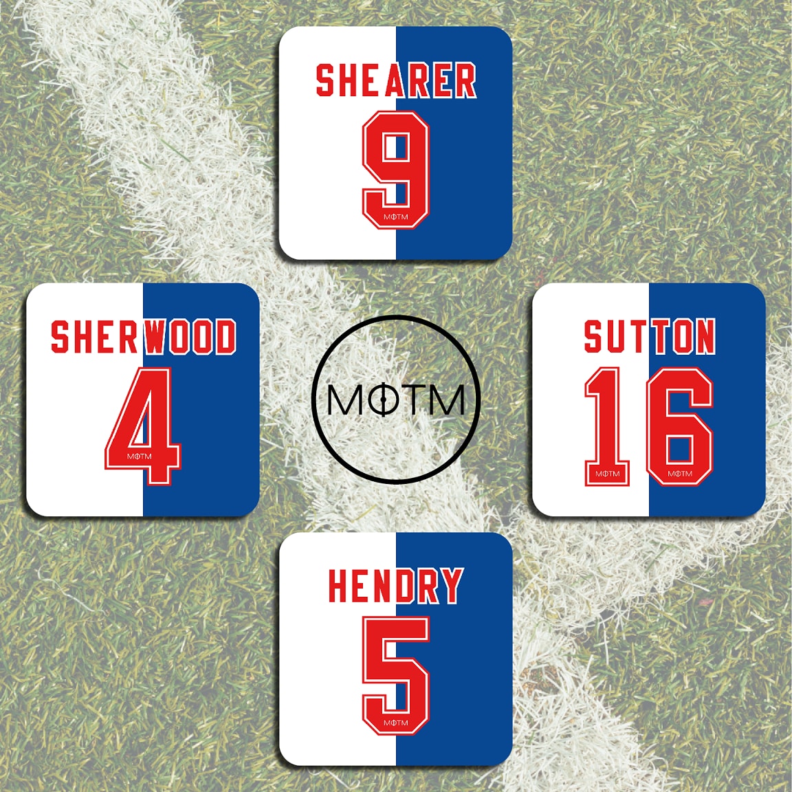 Blackburn Rovers Premier League Legends Football Coasters - Set of 4 - Man of The Match Football