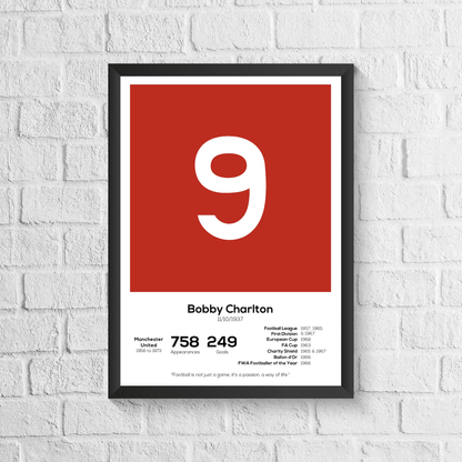Bobby Charlton Legend Stats Print