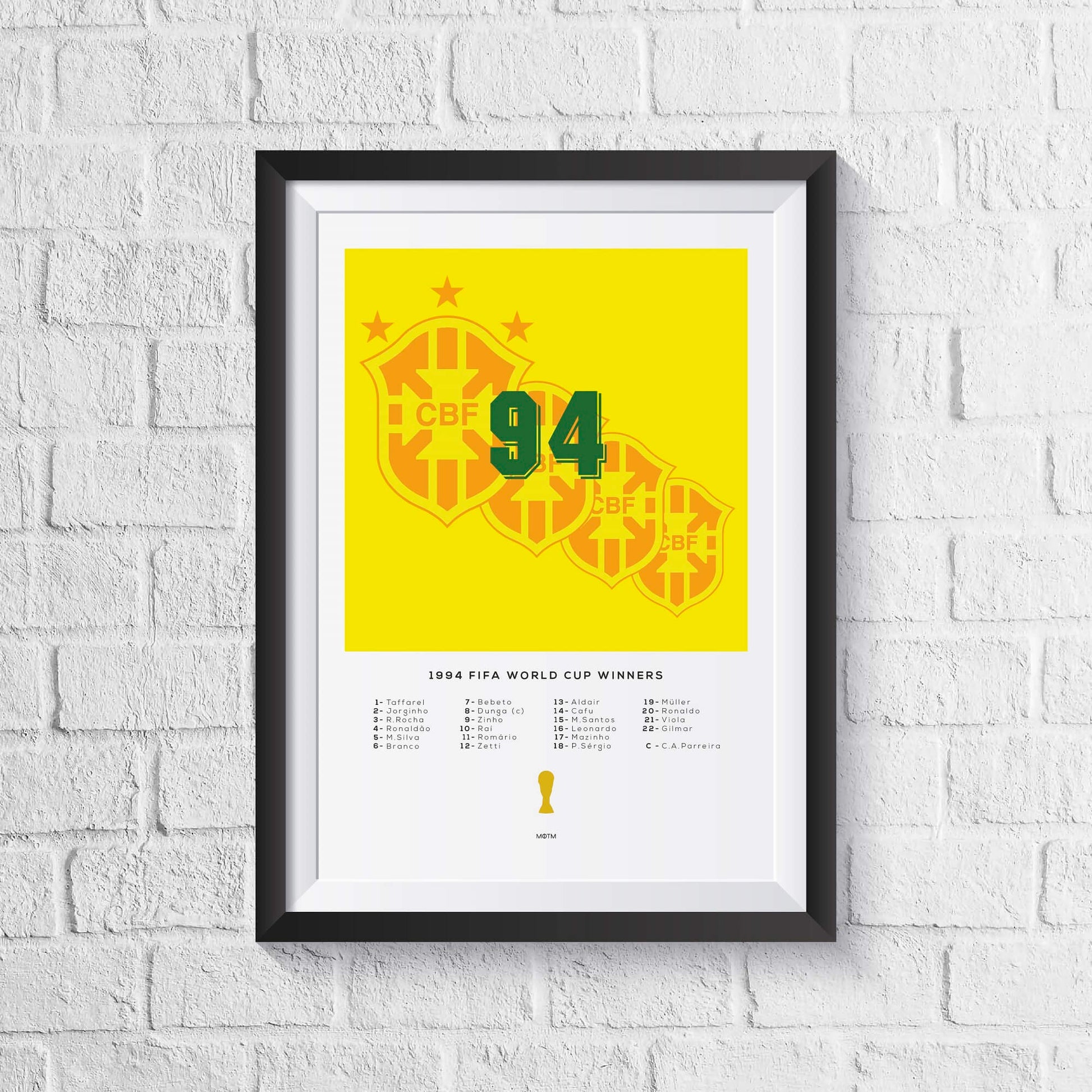 Brazil 1994 World Cup Squad Print - Man of The Match Football