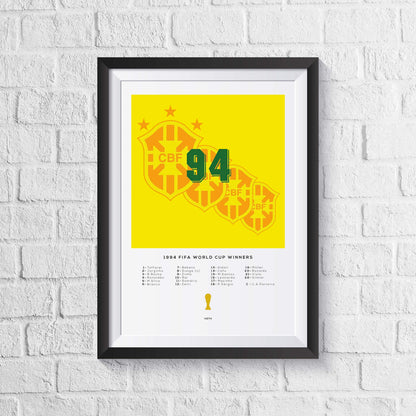 Brazil 1994 World Cup Squad Print - Man of The Match Football