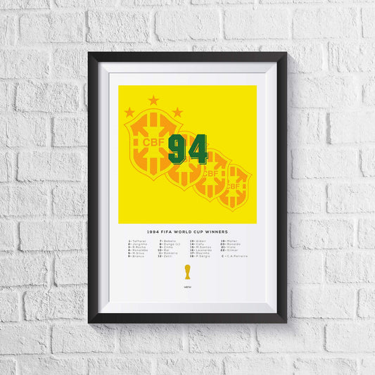 Brazil 1994 World Cup Squad Print