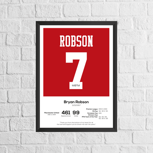 Bryan Robson Legend Stats Print