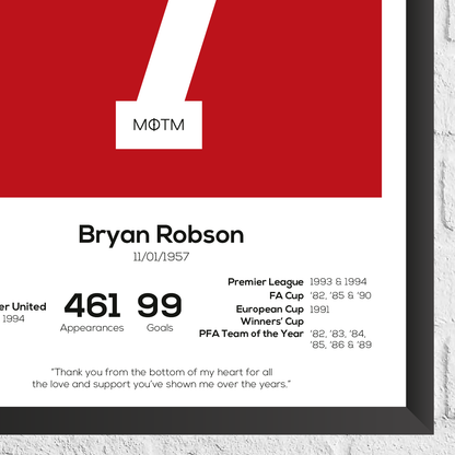 Bryan Robson Legend Stats Print