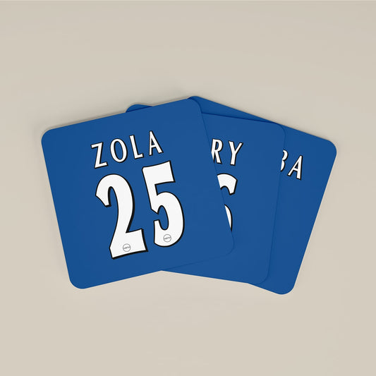 Chelsea Premier League Legends Football Coasters - Set of 4 - Man of The Match Football