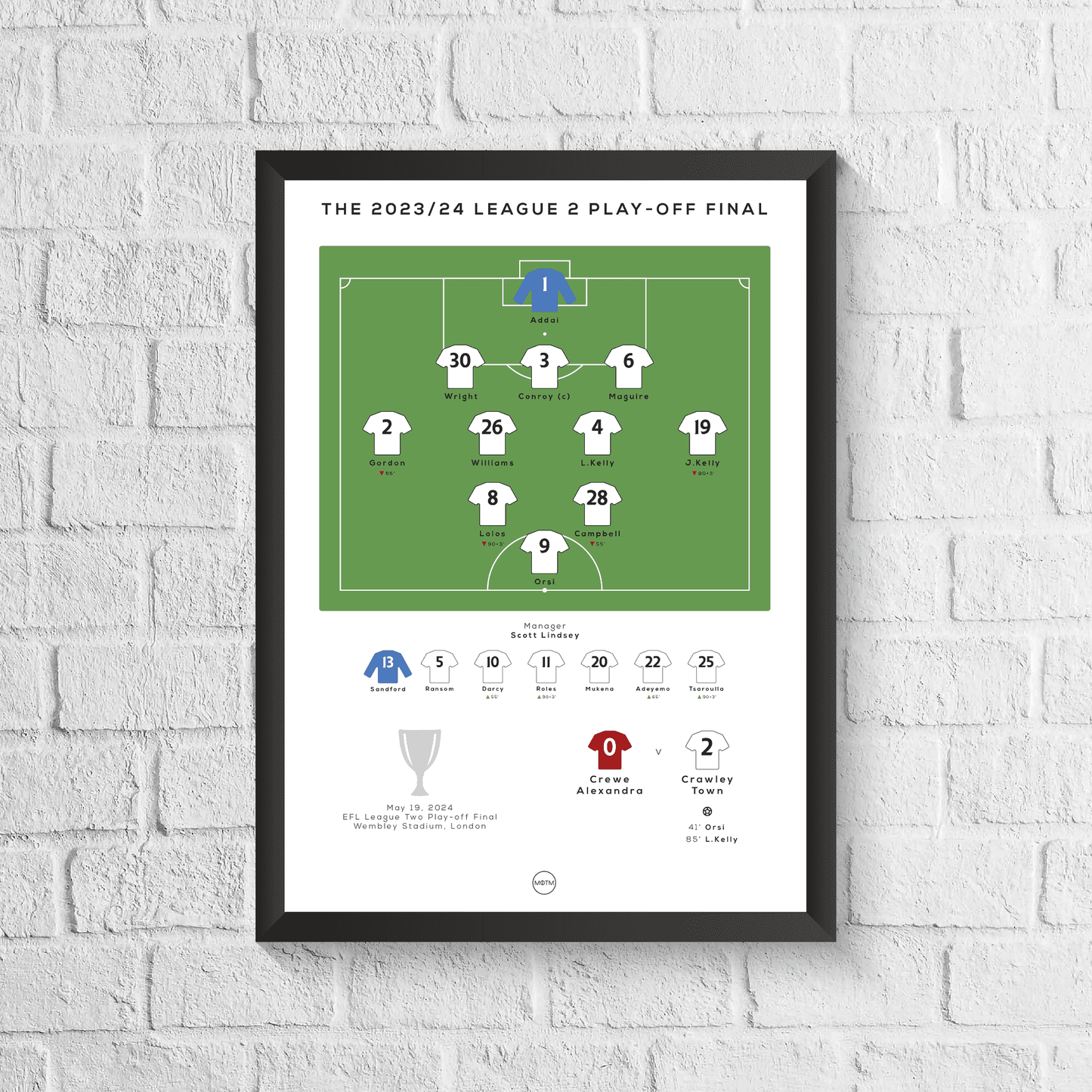 Crawley Town vs Crewe Alexandra 2024 EFL League Two Play-Off Final Print