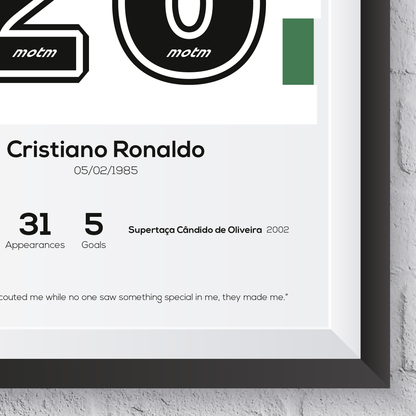 Cristiano Ronaldo Sporting Lisbon Legend Stats Print