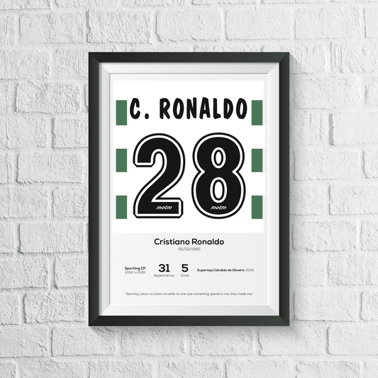 Cristiano Ronaldo Sporting Lisbon Legend Stats Print