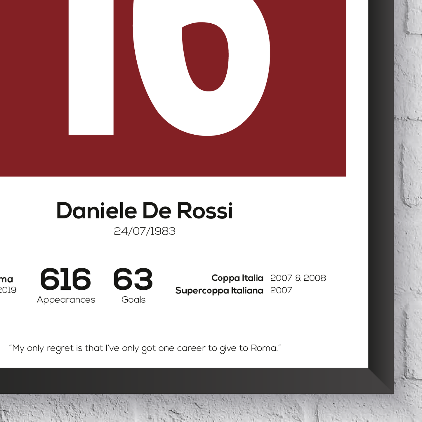 Daniele De Rossi Legend Stats Print