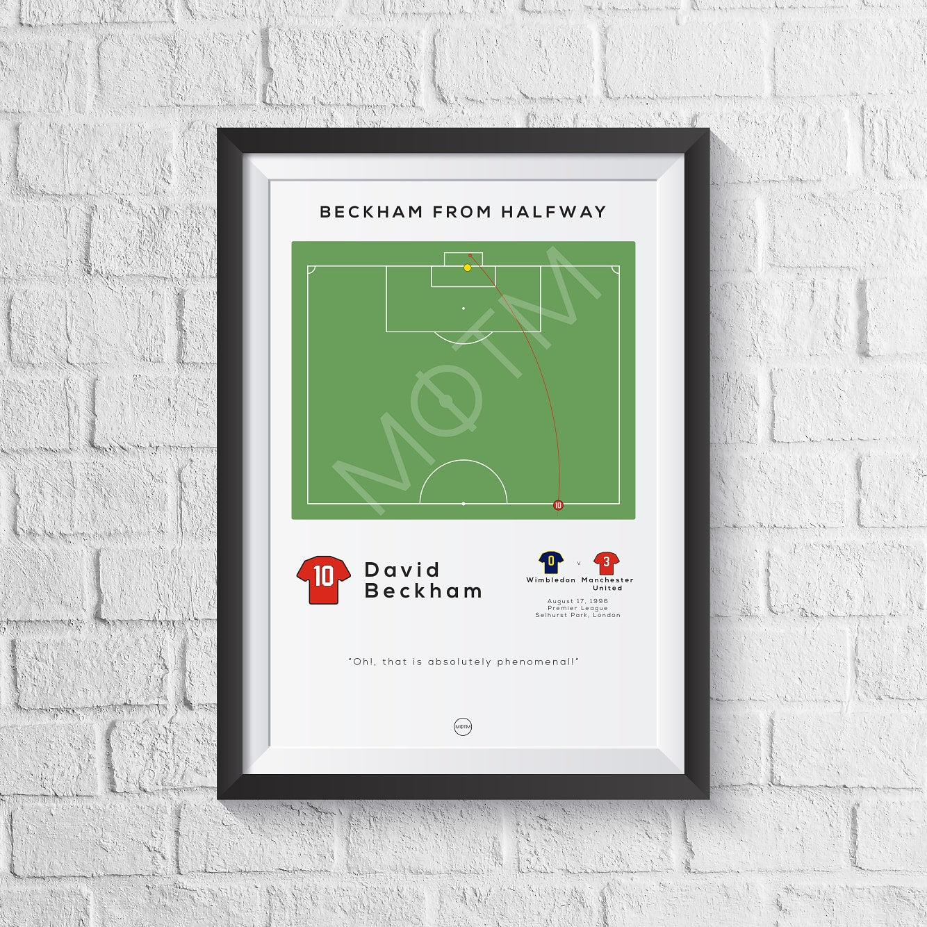 David Beckham Halfway Goal Print