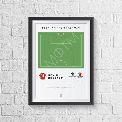 David Beckham Halfway Goal Print
