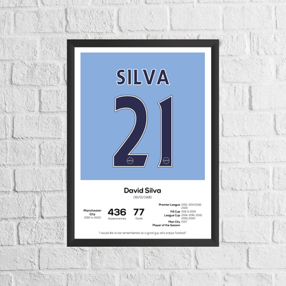 David Silva Legend Stats Print