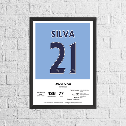 David Silva Legend Stats Print