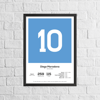 Diego Maradona Legend Stats Print