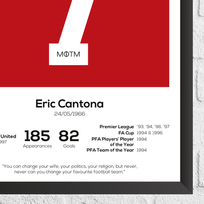 Eric Cantona Legend Stats Print