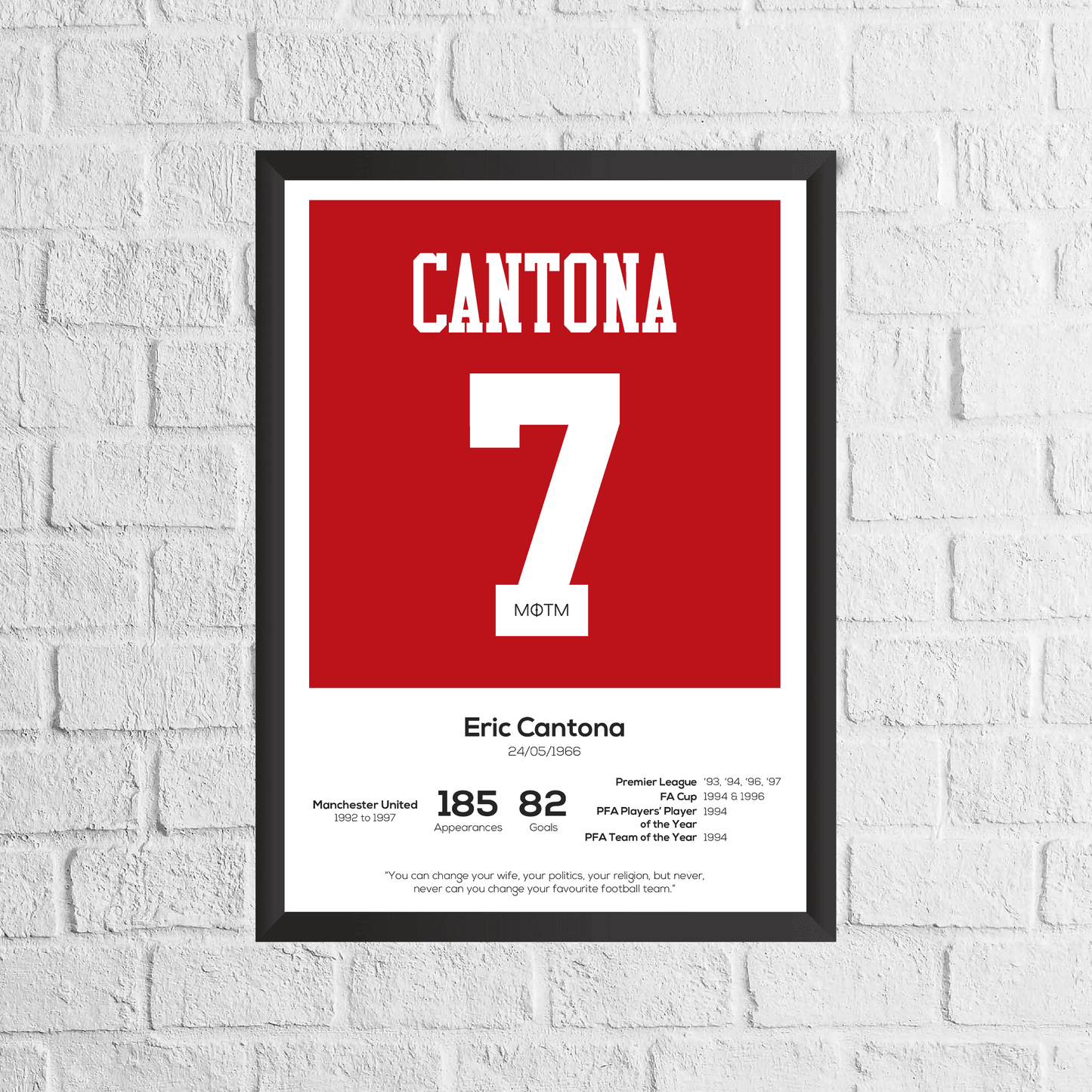 Eric Cantona Legend Stats Print