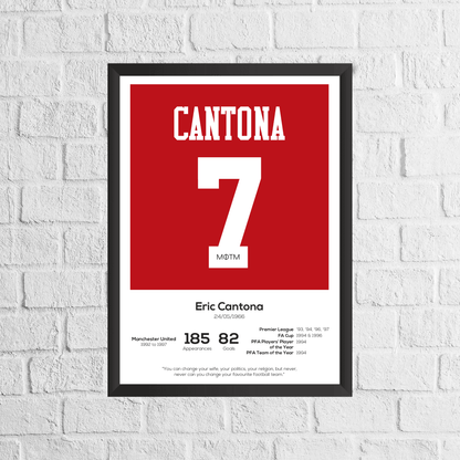 Eric Cantona Legend Stats Print
