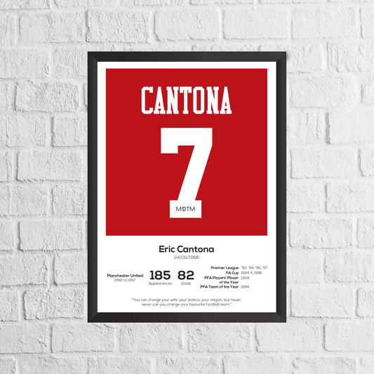 Eric Cantona Legend Stats Print