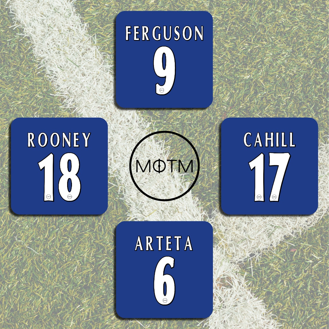 Everton Premier League Legends Football Coasters - Set of 4 - Man of The Match Football