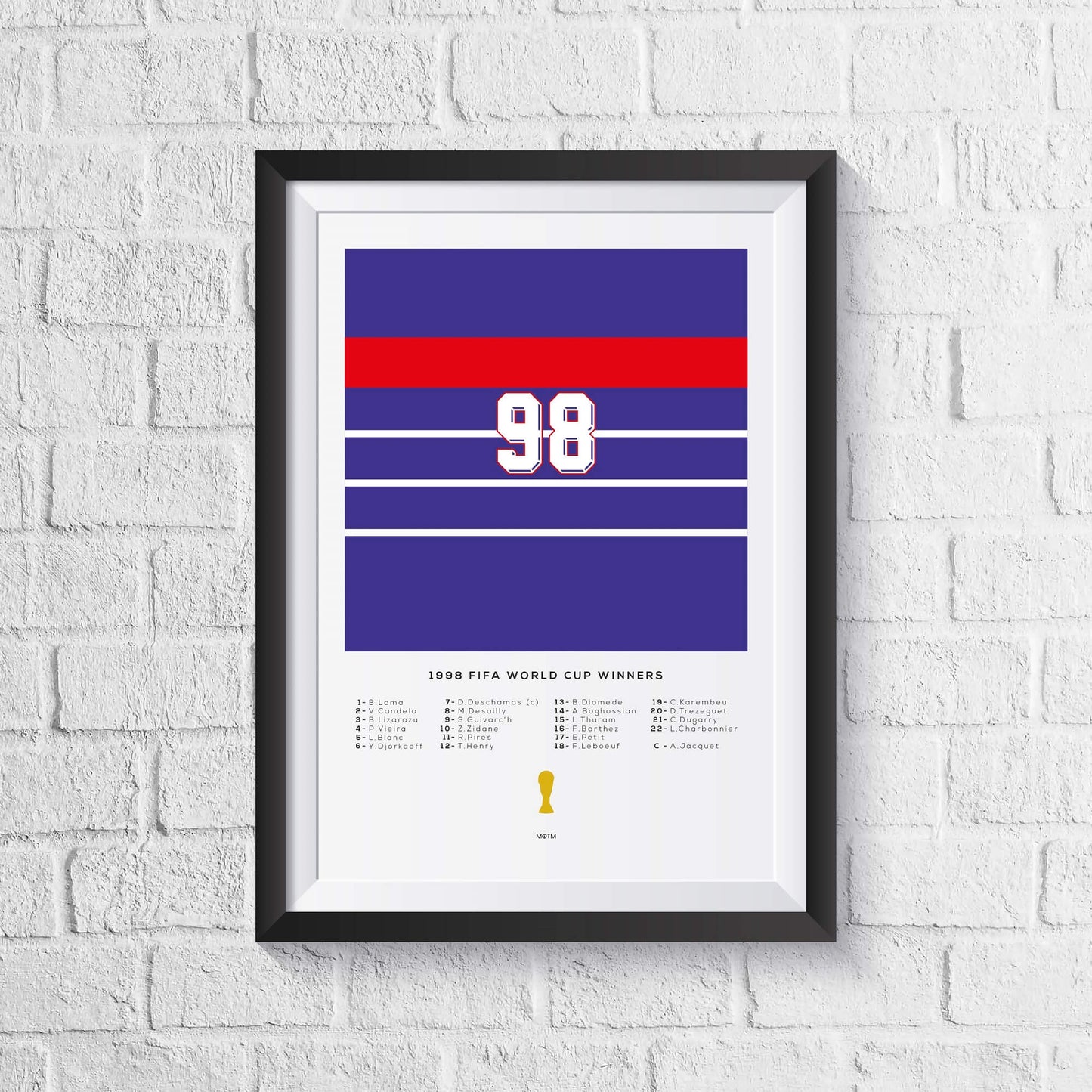 France 1998 World Cup Squad Print
