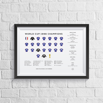 France World Cup 1998 Winners Squad Print - Man of The Match Football