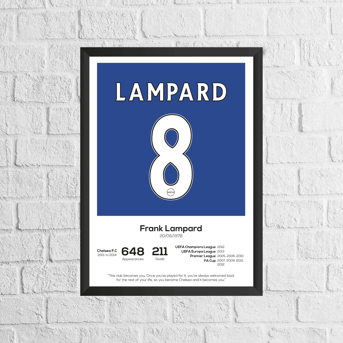 Frank Lampard Legend Stats Print