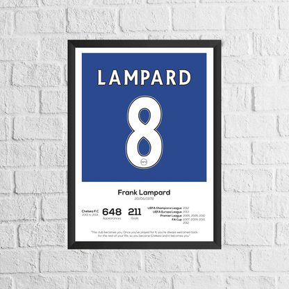 Frank Lampard Legend Stats Print