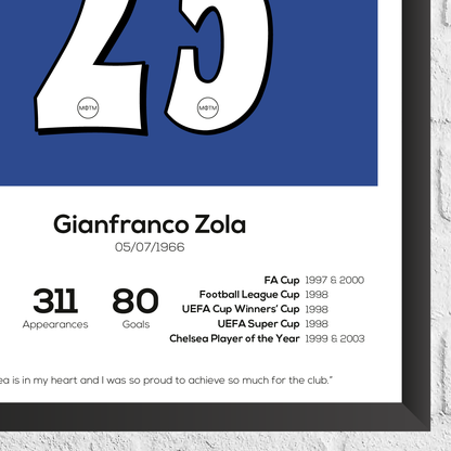 Gianfranco Zola Legend Stats Print