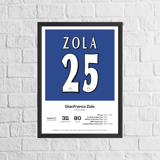 Gianfranco Zola Legend Stats Print