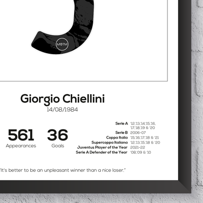 Giorgio Chiellini Juventus Legend Stats Print