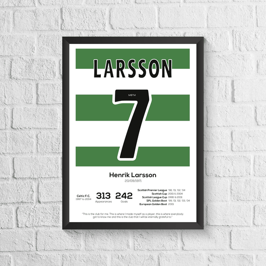 Henrik Larsson Legend Stats Print