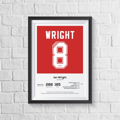 Ian Wright Arsenal Legend Stats Print - Man of The Match Football