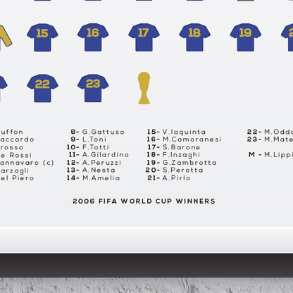 Italy World Cup 2006 Winners Squad Print