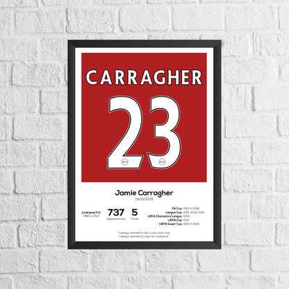Jamie Carragher Legend Stats Print