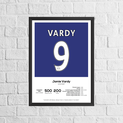 Jamie Vardy Leicester Legend Stats Print