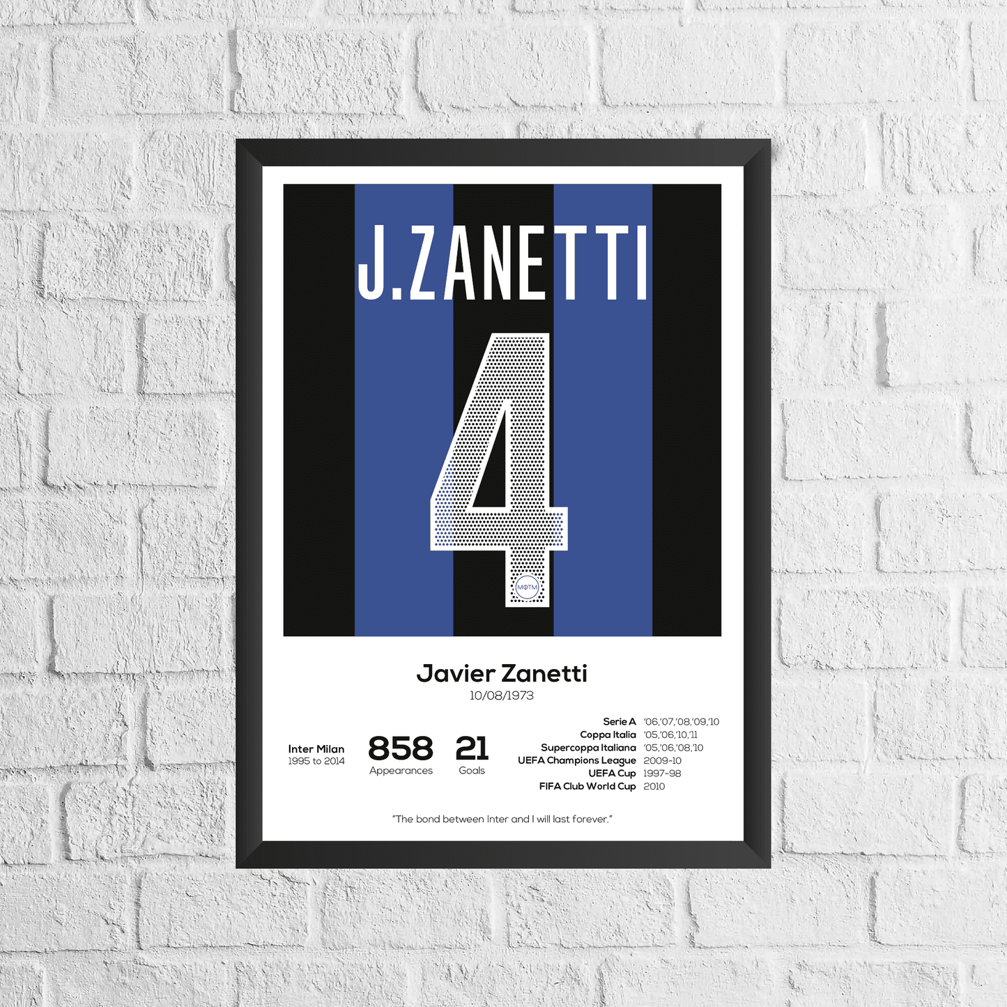 Javier Zanetti Legend Stats Print