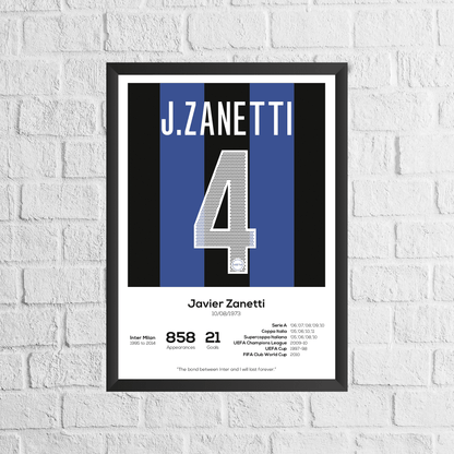 Javier Zanetti Legend Stats Print