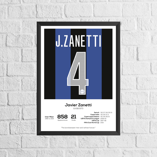 Javier Zanetti Legend Stats Print