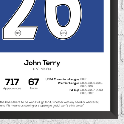 John Terry Legend Stats Print
