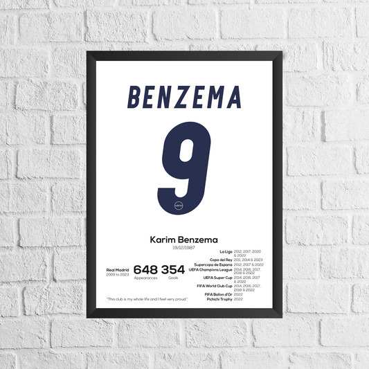 Karim Benzema Legend Stats Print