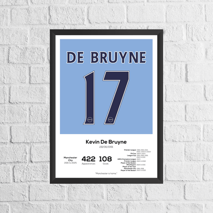 Kevin De Bruyne Legend Stats Print