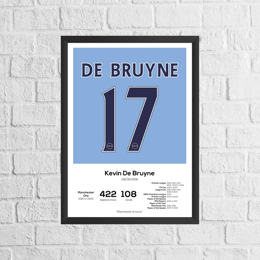 Kevin De Bruyne Legend Stats Print