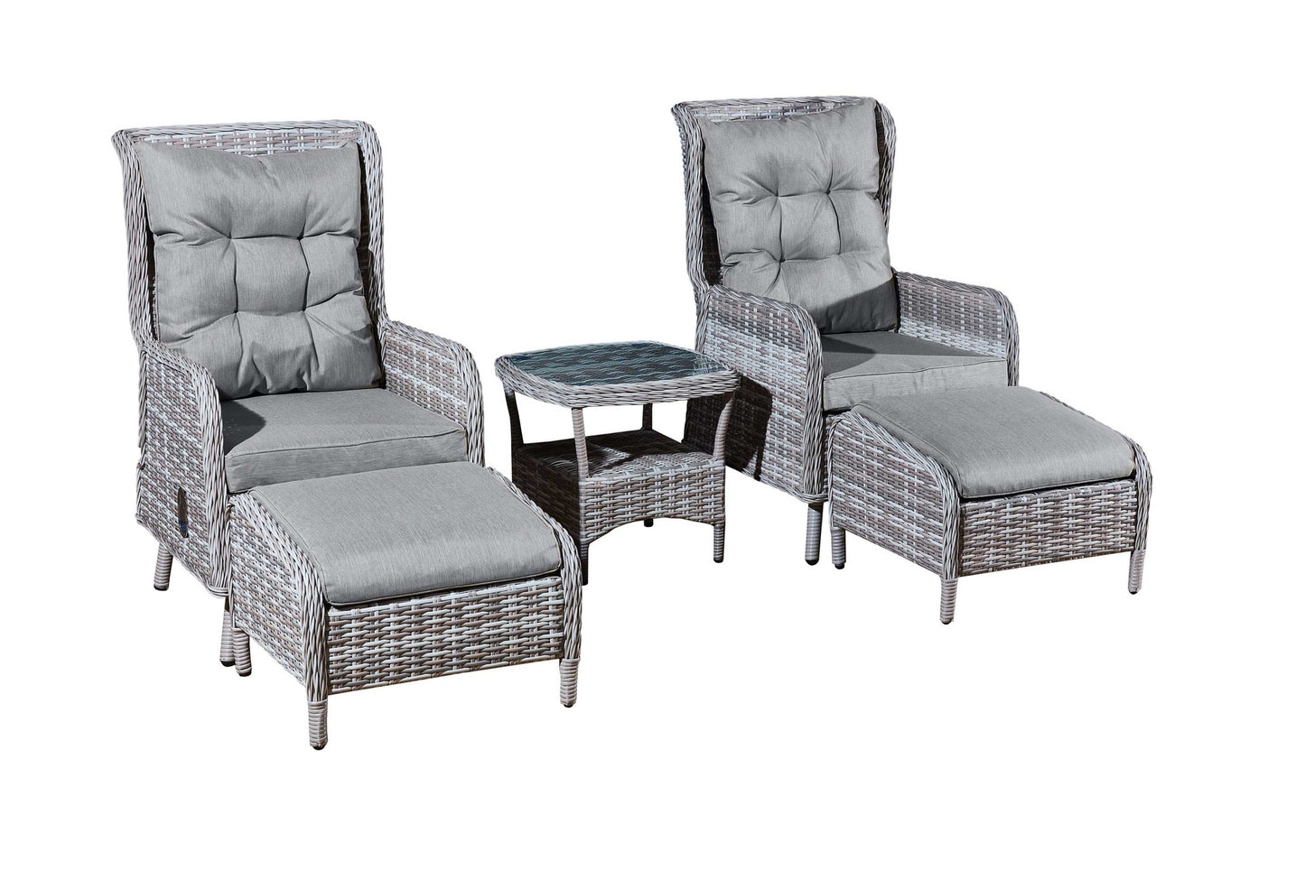 SAC LUX Alloy & PE Rattan 5 piece Patio Set